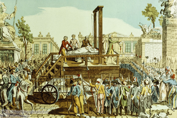Öffentliche Hinrichtung von Marie Antoinette am 16. Oktober 1793 (ca. 1793)
